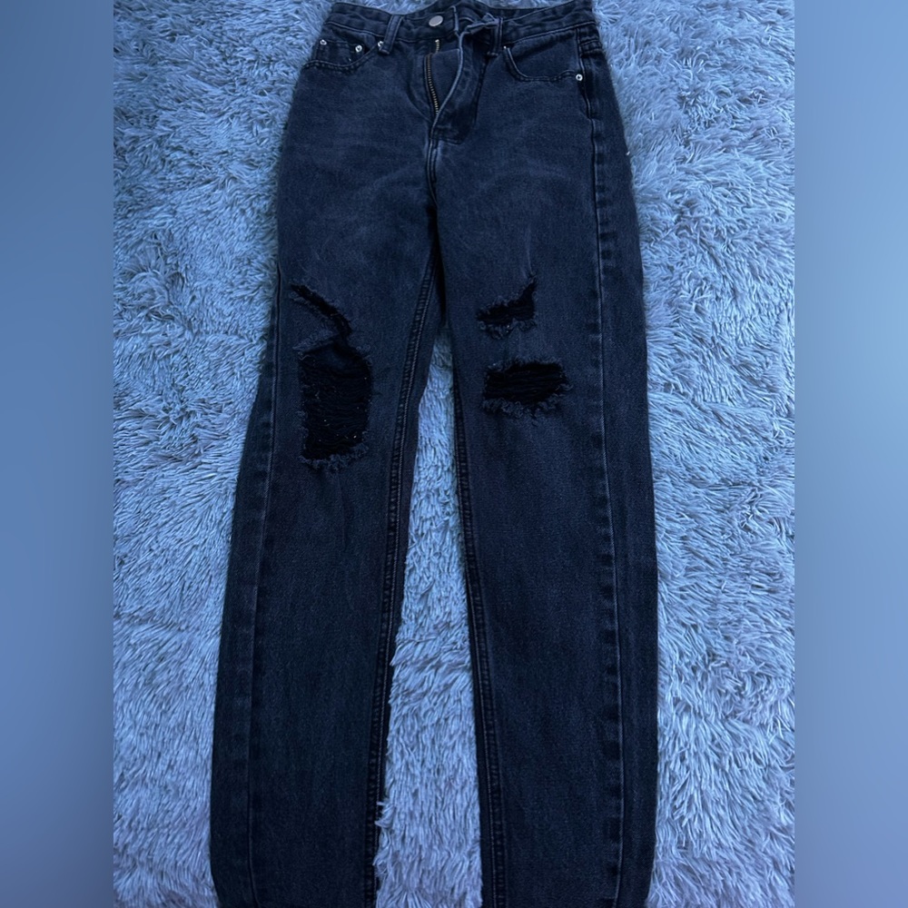 XXS High rise Shein ripped jeans